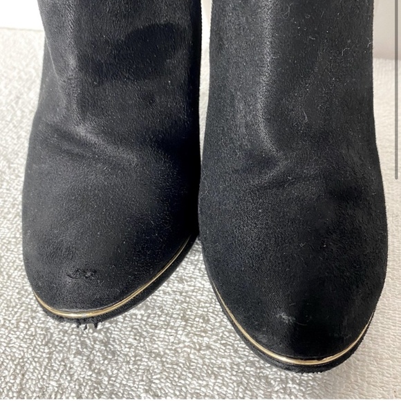 Call It Spring Black Ankle Boots With Gold Trim 8 - Picture 3 of 15
